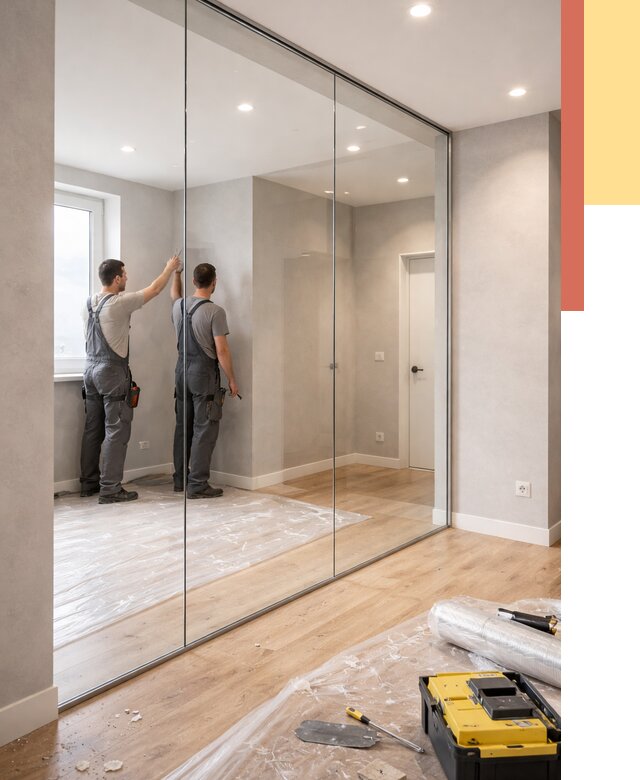 Безрамные стеклянные перегородки в Красногорске — монтаж от 9653 руб. | ОТДЕЛОЧНИК-Крр