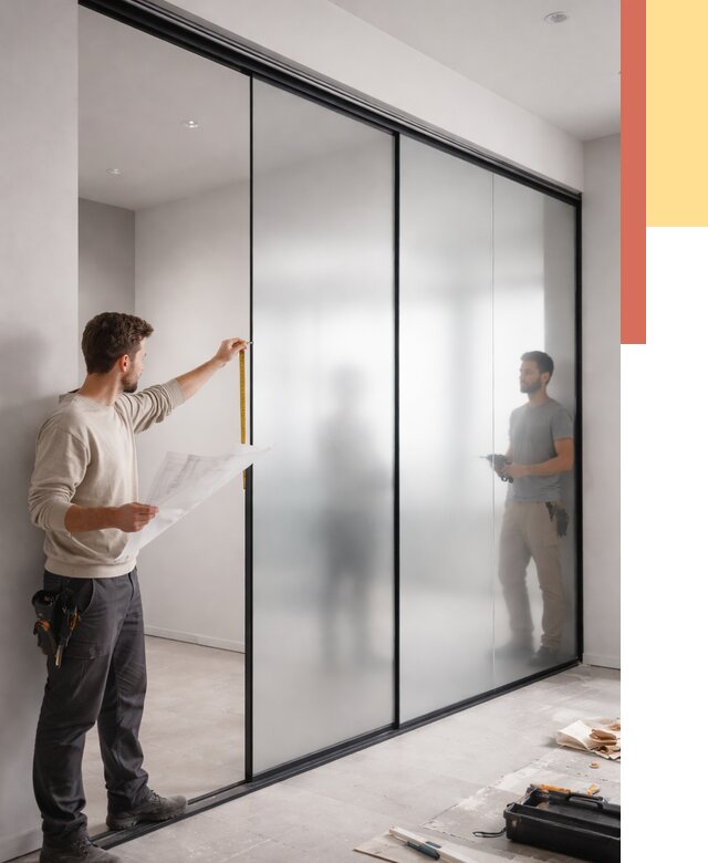 Матовые стеклянные перегородки в Красногорске от 8637 руб. — монтаж и установка | ОТДЕЛОЧНИК-Крр