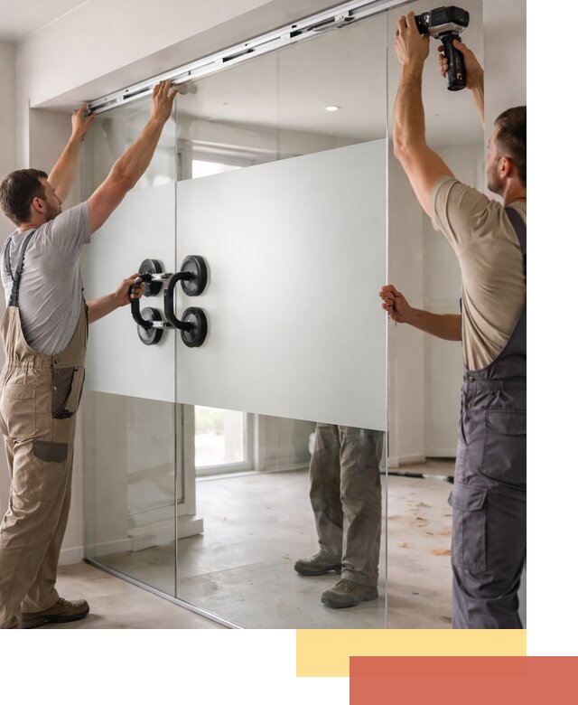 Матовые стеклянные перегородки под ключ в Красногорске