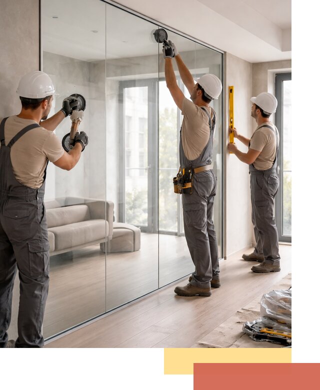 Перегородки из закаленного стекла в Красногорске для офисов и квартир