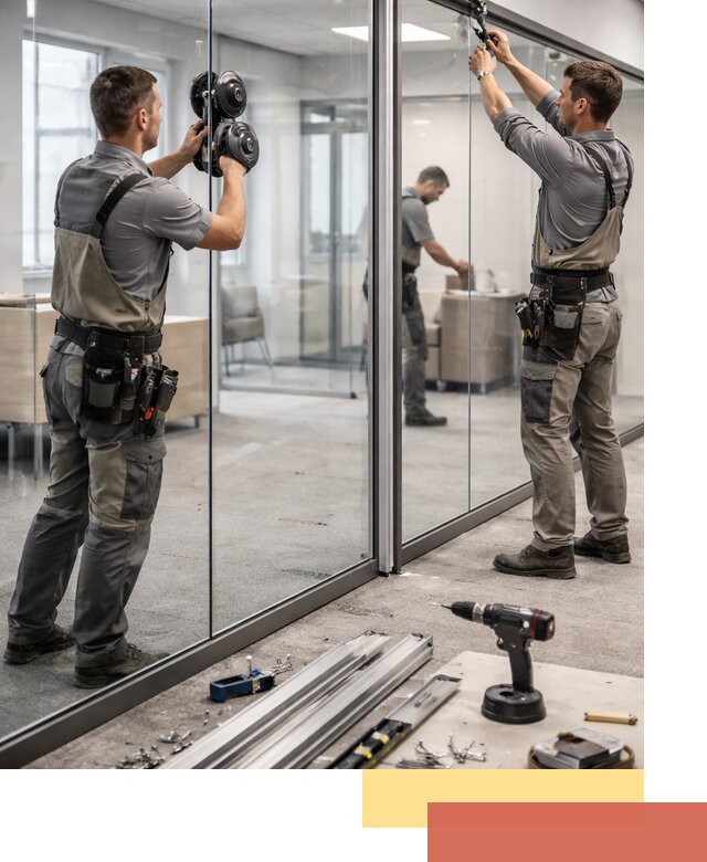 Стеклянные офисные перегородки под ключ в Красногорске