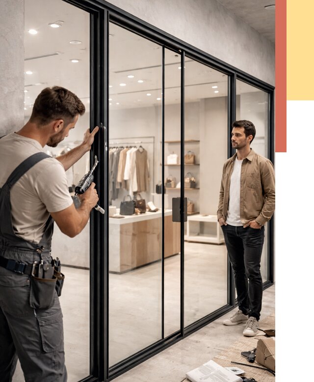 Стеклянные перегородки для магазинов в Красногорске от 8332 руб. под ключ | ОТДЕЛОЧНИК-Крр