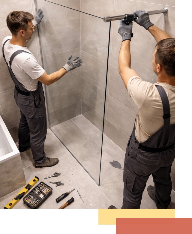 Стеклянные перегородки для душа в Красногорске — изготовление и монтаж