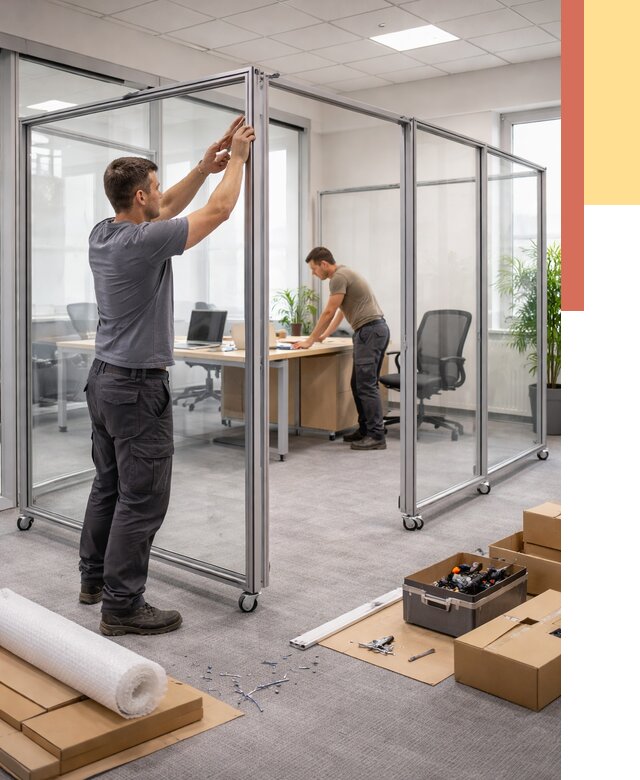 Мобильные офисные перегородки в Красногорске от 12701 руб. — установка под ключ | ОТДЕЛОЧНИК-Крр