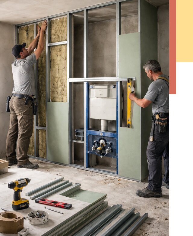 Установка сантехнических перегородок в Красногорске от 8637 руб. | ОТДЕЛОЧНИК-Крр