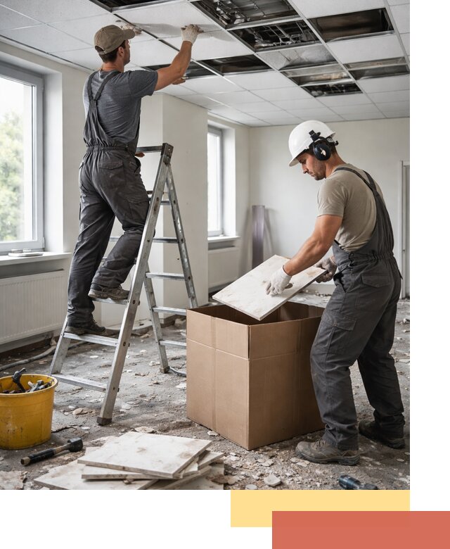 Демонтаж потолочной плитки в Красногорске быстро и аккуратно