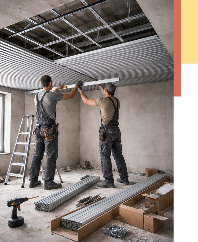 Монтаж реечного потолка в Красногорске от 4572 руб. под ключ | ОТДЕЛОЧНИК-Крр