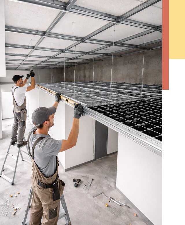 Монтаж потолка грильято в Красногорске от 457 руб./м² — быстрая сборка под ключ | ОТДЕЛОЧНИК-Крр