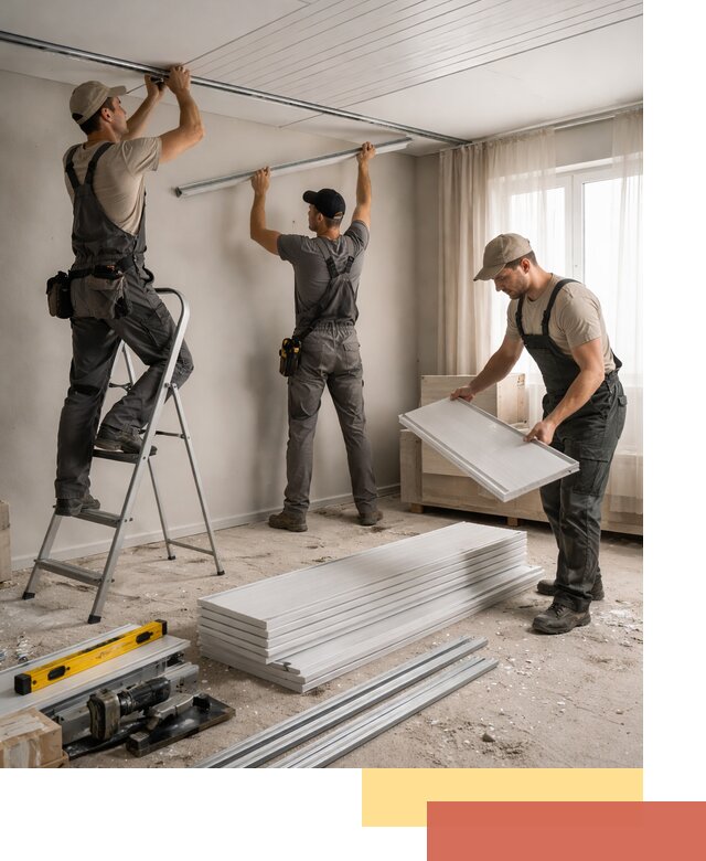 Монтаж потолка из ПВХ панелей в Красногорске оперативно и качественно