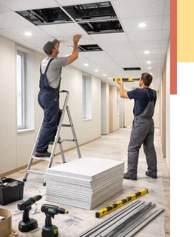 Ремонт потолка Армстронг в Красногорске от 4572 руб. — быстро и недорого | ОТДЕЛОЧНИК-Крр