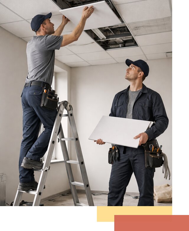 Обслуживание подвесного потолка в Красногорске — ремонт и чистка