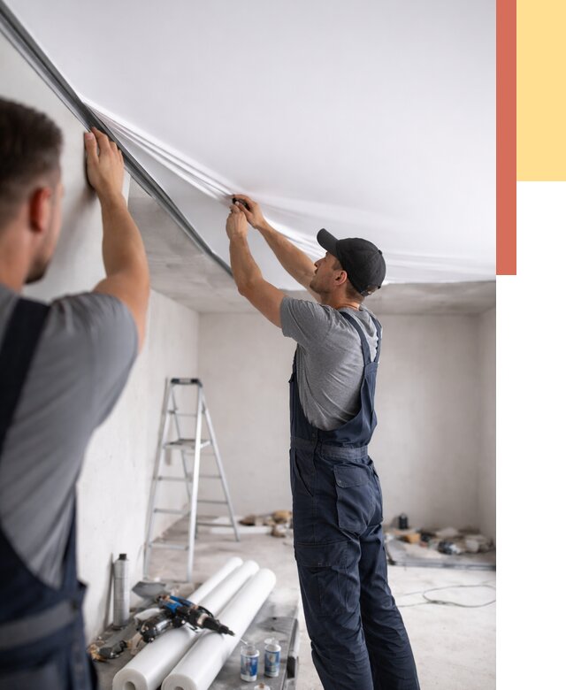 Монтаж матового натяжного потолка в Красногорске от 4572 руб./м² — быстро и недорого | ОТДЕЛОЧНИК-Крр