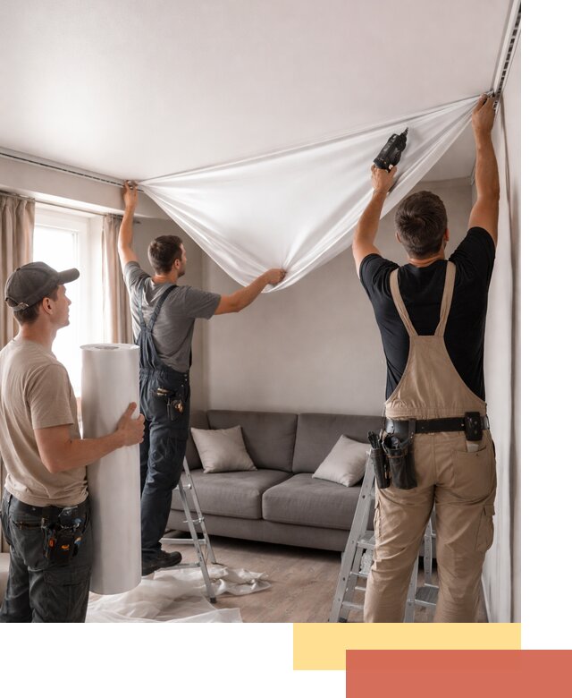 Монтаж сатинового натяжного потолка в Красногорске качественно и быстро