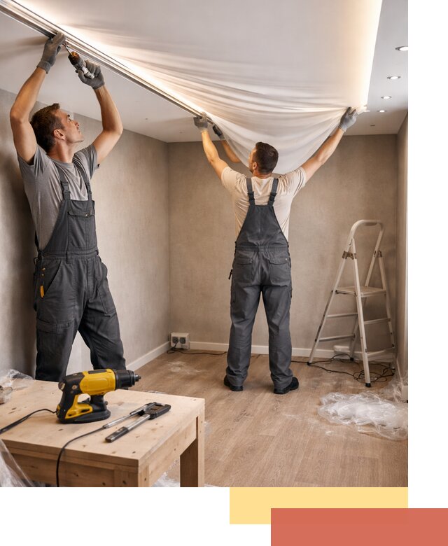 Монтаж натяжного потолка с подсветкой в Красногорске цена и сроки