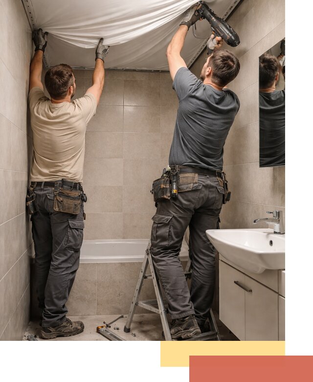 Монтаж натяжного потолка в ванной в Красногорске быстро и качественно