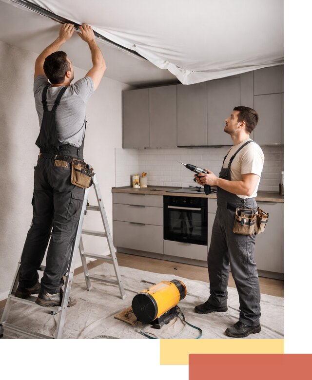 Монтаж натяжного потолка на кухне в Красногорске