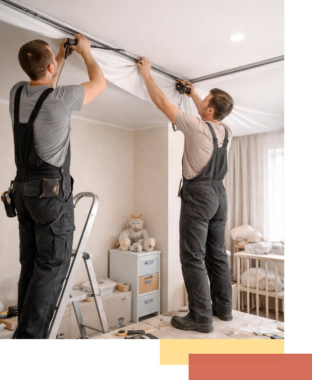 Монтаж натяжного потолка в детской комнате в Красногорске