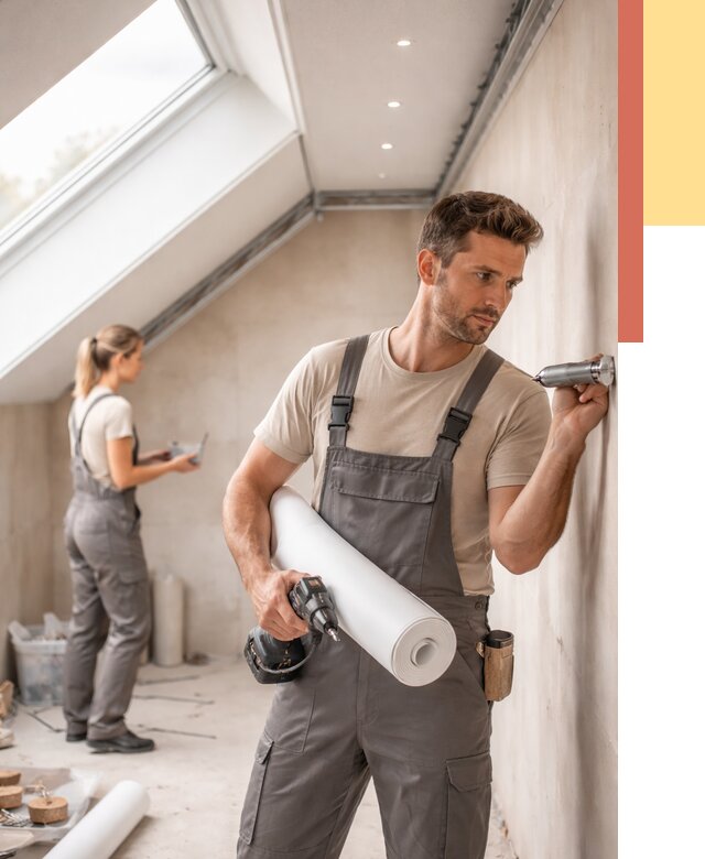 Монтаж натяжного потолка на мансарде в Красногорске от 3556 руб. | ОТДЕЛОЧНИК-Крр