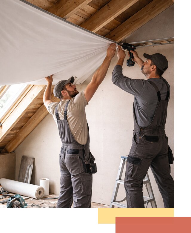 Монтаж натяжного потолка в мансарде в Красногорске