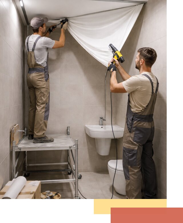 Монтаж натяжного потолка в санузле в Красногорске