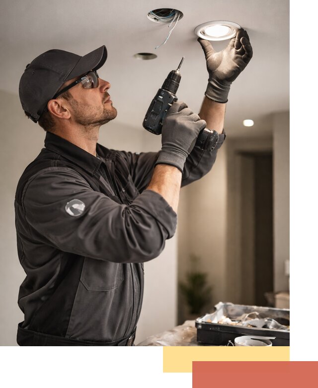 Установка точечных светильников в натяжной потолок в Красногорске