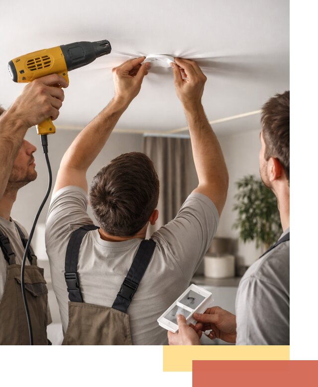 Ремонт прокола полотна натяжного потолка в Красногорске