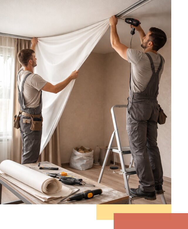 Замена полотна натяжного потолка в Красногорске быстро и качественно