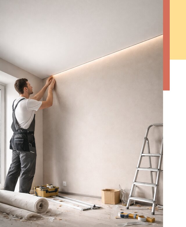 Теневые натяжные потолки в Красногорске от 8332 руб. под ключ | ОТДЕЛОЧНИК-Крр