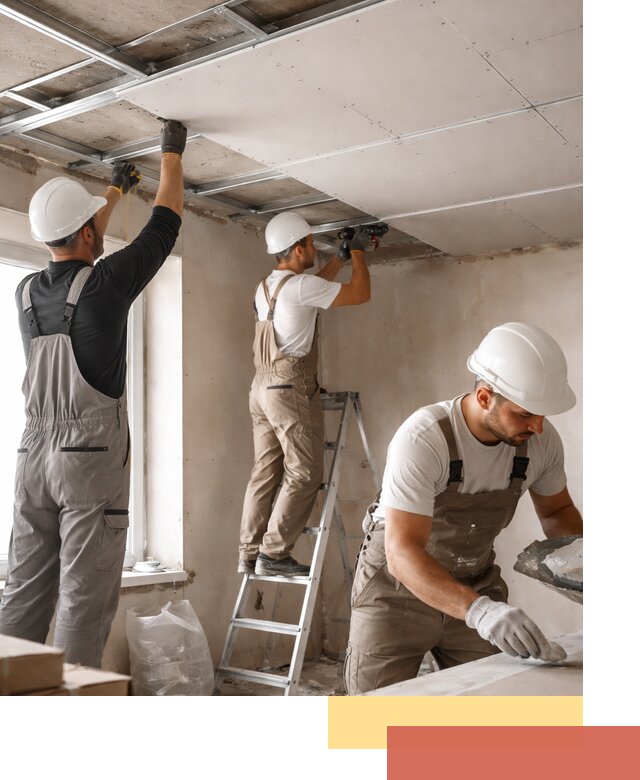 Одноуровневый потолок из гипсокартона в Красногорске — монтаж и отделка