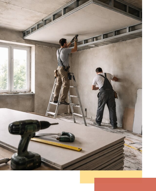 Двухуровневый потолок из гипсокартона в Красногорске