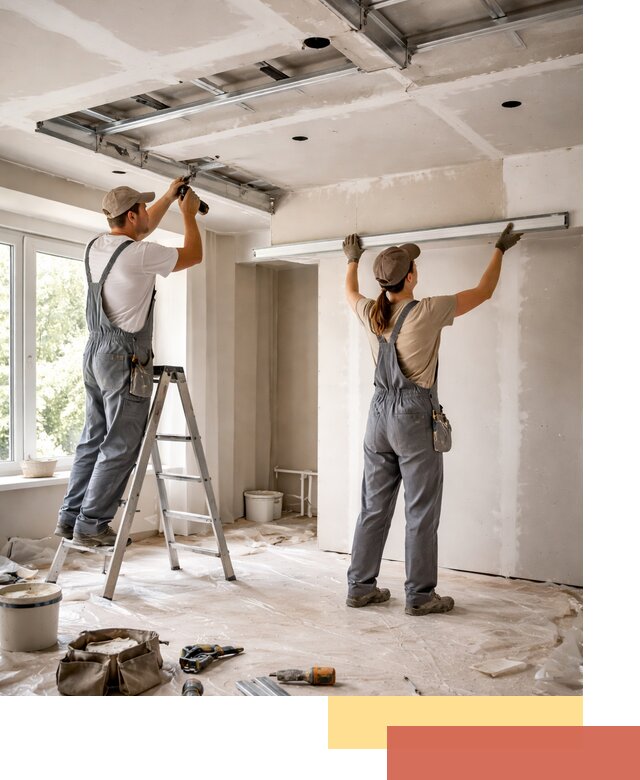 Монтаж многоуровневого потолка из гипсокартона в Красногорске