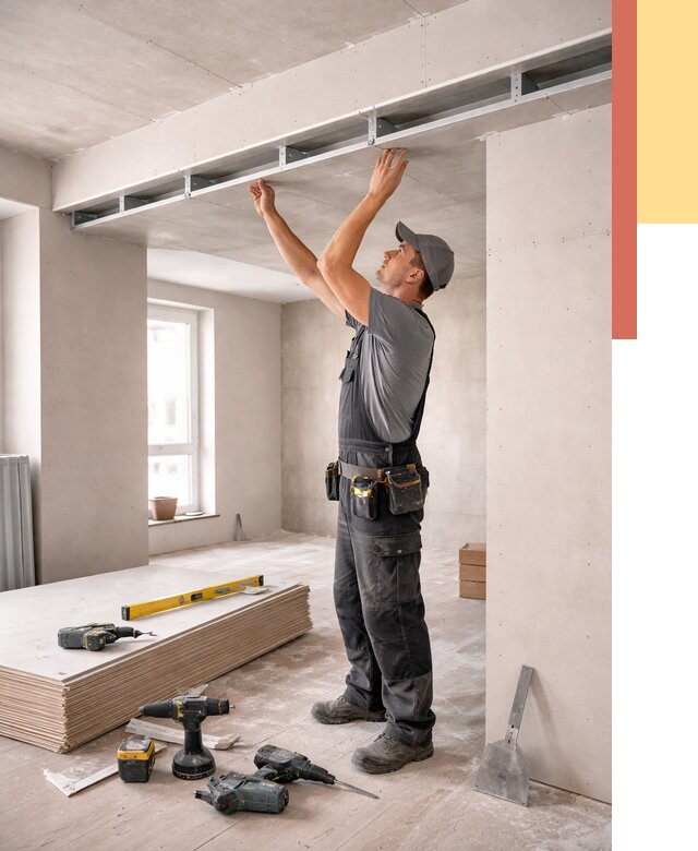 Потолок из гипсокартона с нишей в Красногорске от 1270 руб. под ключ | ОТДЕЛОЧНИК-Крр