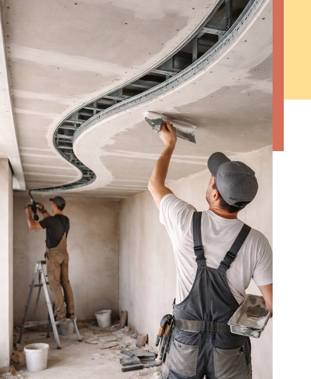 Криволинейный потолок из гипсокартона в Красногорске от 2134 руб./м2 | ОТДЕЛОЧНИК-Крр