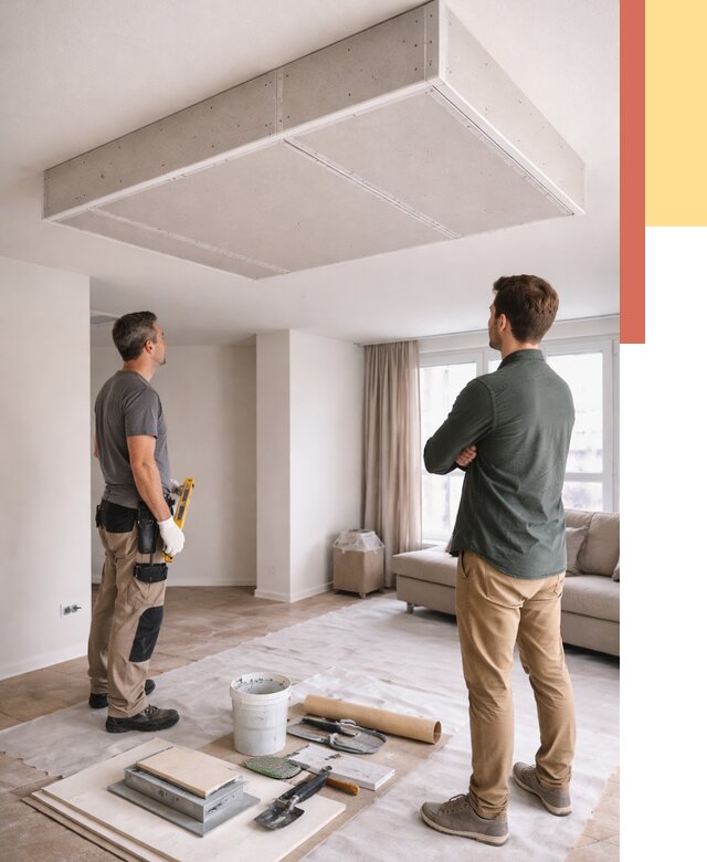 Короб на потолке из гипсокартона в Красногорске от 2235 руб. — монтаж и услуги под ключ | ОТДЕЛОЧНИК-Крр