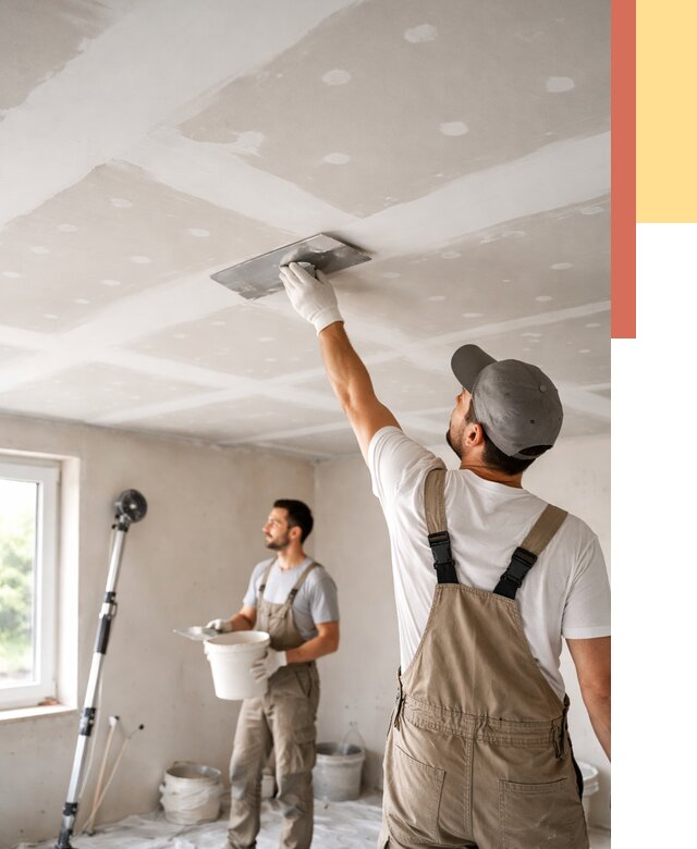 Шпаклевка потолка из гипсокартона в Красногорске от 3252 руб./м2 — услуги под ключ | ОТДЕЛОЧНИК-Крр