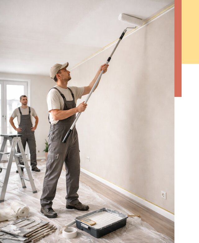 Покраска потолка из гипсокартона в Красногорске от 4572 руб./м2 — услуги под ключ | ОТДЕЛОЧНИК-Крр