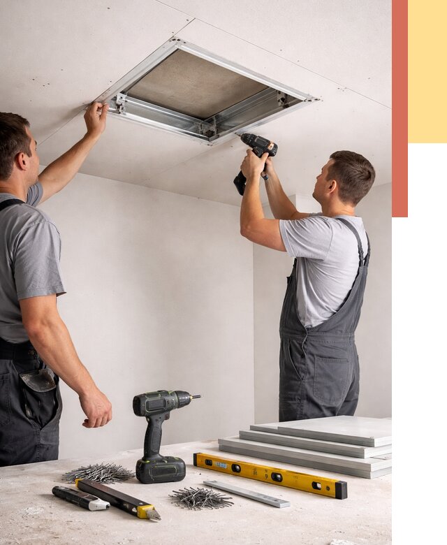 Установка люка в потолок ГКЛ в Красногорске от 2540 руб. под ключ | ОТДЕЛОЧНИК-Крр