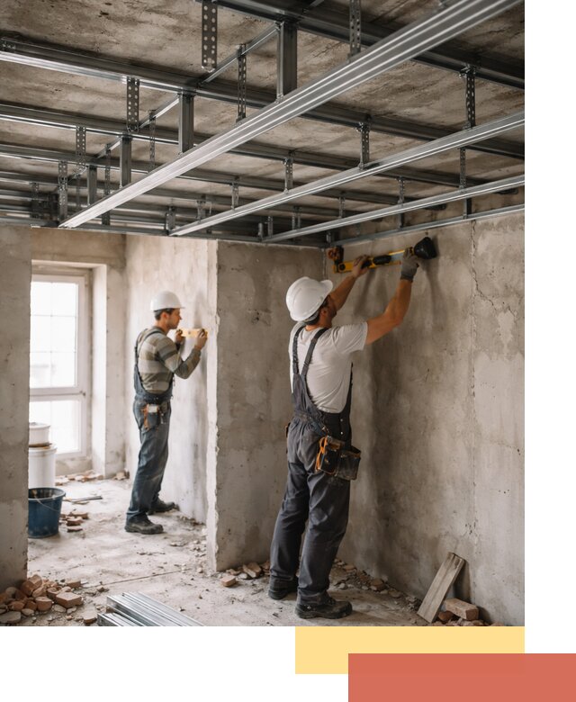 Монтаж каркаса потолка из профильного профиля в Красногорске