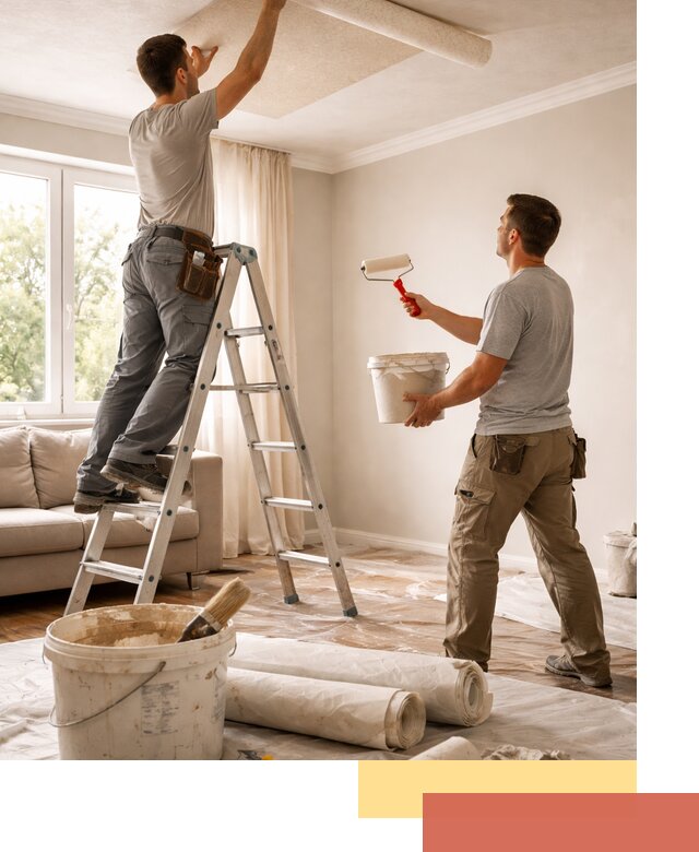 Поклейка обоев на потолок в Красногорске — качественно и быстро