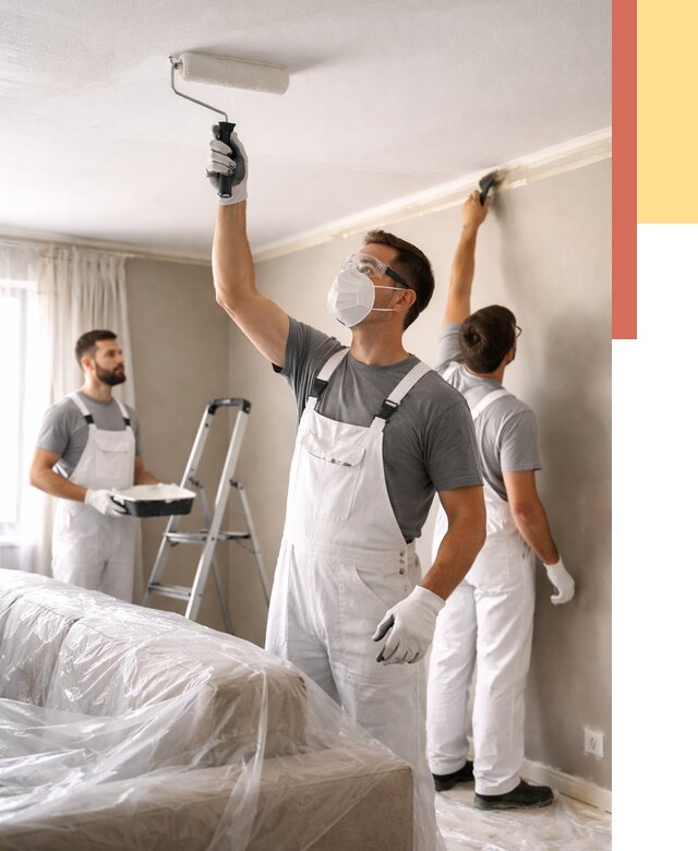 Покраска потолка водоэмельсионной краской в Красногорске от 2235 руб/м² — услуги под ключ | ОТДЕЛОЧНИК-Крр