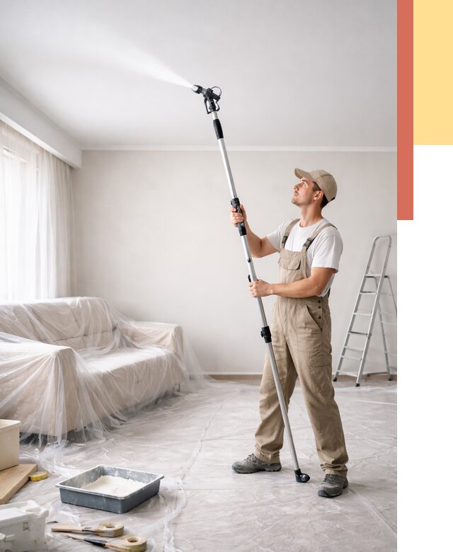 Покраска потолка краскопультом в Красногорске от 4572 руб. быстро и недорого | ОТДЕЛОЧНИК-Крр