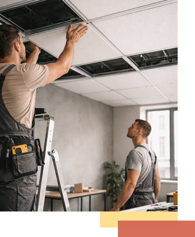 Монтаж потолочной плитки в Красногорске качественно и в срок