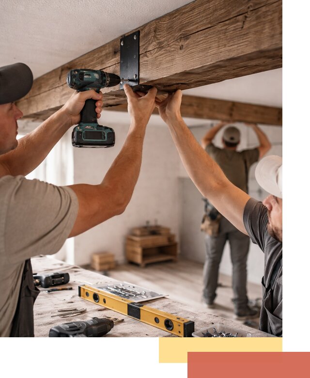 Монтаж декоративных потолочных балок в Красногорске