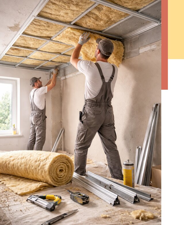 Утепление потолка в Красногорске от 7316 руб/м2 — недорого, быстро, под ключ | ОТДЕЛОЧНИК-Крр