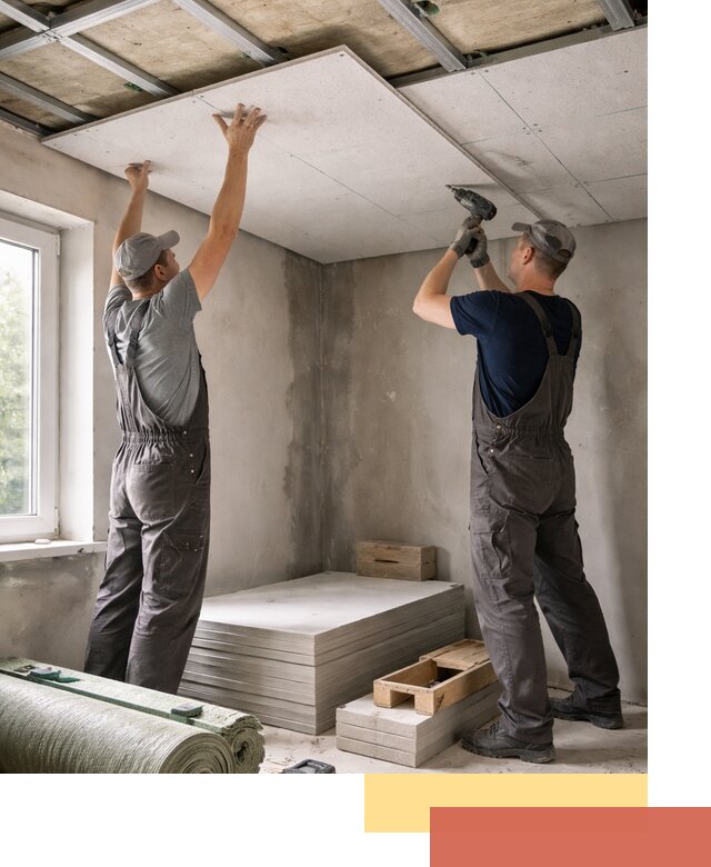 Шумоизоляция потолка панелями ЗИПС в Красногорске